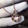 Luxe Mode Ketting Designer Sieraden Bruiloft Sterling Zilveren dubbele ringen diamanten hanger Rose Gouden kettingen voor vrouwen tienermeisjes sieraden aanwezig