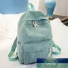 Moda de moda coreana Simple School School High School Student Personalizado Corduroy Preppy Style Backpack