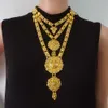 Conjuntos de joyas de Dubai Conjunto de aretes de collar de oro para mujeres Fiesta de bodas de Francia africana 24K Joyería Etiopía Regalos nupciales 201222