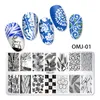 Ny nagelstämpel överföringslinjer Flower Geometric Marble Image Stamp Mall Printing Stencil Diy Manicure Nail Art Tools4202641