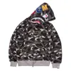 Ny Shark Head Sweater 3D Digital Fashion Printed Tröja Mäns Mode Sport Fritid Hooded Jacka Ape