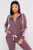 Kvinnors Tracksuits Wear Hat Sexig Casual Wear Zipper Stickad Sweatshirt med byxor Jogging 2-Piece Set