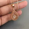 Crystal Water Drop Halsband Rose Gold Diamond Pendant Halsband Kvinnor Bröllop Fine Fashion Jewelry Will and Sandy Gift