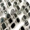 En gros 50 pcs Design Mix Émail Argent Anneaux Pour Hommes Vintage Homme Anneau Rétro Punk Alliage Bijoux Party faveur