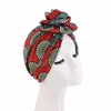 Bohemian Style Floral Printed Wrap Hijab Hats Fashion African Muslim Women Big Flower Turban Cap Beanies Party Headwear