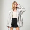 Jesień Winter Women Coats Fashion Big Turn Down Collar Fluffy Hairy Ciepłe Outwear Kobieta Kurtka Streetwear Plus Size 4XL