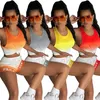 Ny plus storlek 2xl Women Outfits Summer Jogger Suit Yoga Suits Two Piece Set Gradient Tracksuits Tank Top Vest+Shorts Casual Sportswear 4398