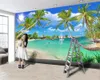 3D animal papel de parede lindo seascape golfinho 3d papel de parede interior tv fundo parede decoração mural papel de parede