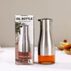 Oil Storage Can Bottle Home 320ml Soy Sauce Vinegar Seasoning Cans Glass Bottom Stainless Steel Body Kitchen Cooking Tools