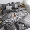 Reaktivt tryck Peach Home Bed Set Pillowcase Duvet Cover Beding Set Flat Sheet BedClothes 3 / 4PCS Queen King Full Twin Size C0223