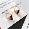 Contracted lozenge color contrast color earrings female fashion lady geometric hollow out the triangle stud earrings earrings4382669