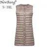 NewBang Brand Ultra Light Down Vest Women Long Vest Windproof Lightweight Warm Waistcoat Female Down Coat Long Slim Sleeveless 201124