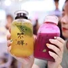 Super Cute Water Bottles Simple Girl Straw Cup Cartoon Frosted Leakproof Drinkware Bottle Glass Cup Portable Kawaii Water Bottle 220307