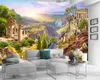 3d tapet Modern väggmålning 3d tapet Den vackra naturen av shabby slottet romantiska landskap dekorativa silke 3d tapet