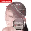 13x4 HD 투명한 인간의 머리카락 여성을위한 레미 브라질 레이스 30 인치 바디 웨이브 정면 가발