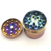 Grinder de fumo azul do gelo colorido 4 camadas Metal SmokeGrinder ManualGrinder Acessórios de fumo 40mm WQ719-WLL