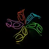 Lysande dekorativ mask Creative El Luminous Mask Bar Night Party Fluorescerande Atmosfär Light T200907