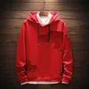 Hoodies masculino moletom Mens Casual Loose Trilha Hoodie Cor Do Vintage Bloco Streetwear Homens Harajuku Hip Hop Lave Lã Pulôver Com Capuz