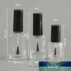 Bouteilles vides de vernis à ongles en verre transparent de 6ml, 100 pièces/lot, de forme ronde avec capuchon blanc et noir