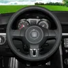 Voor Volkswagen Sagitar 2014 VW Hand-Stitch Black Leather Car Steering Wheel Covers Anti-Slip Fit All Season Car-accessoires