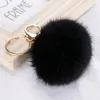Multi Color Pink Rabbit Fur Ball Keychain Bag Plush Car Holder Pendant Key Chain Rings For Women 2020 New Fashion Jewelry5442850