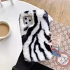 Fluffy Phone Case for Samsung S8 S9 S10 Note10 Note9 Note8 S21 Ultra S21FE S20FE A12 A32 A42 A52 A72 5G Plush Leopard Print Protec6030009