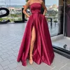 Neue Ankunft Abend-Abschlussball-Partei-Kleider Vestido de Festa Kleid Robe De Soiree rosa Satin sexy trägerloses langes Kleid formelles Kleid LJ200822