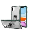 Clear Hard Back Cover Case For iPhone 12 mini 6 6s 7 8 Plus X XS Pro Max XR 11 Rubber Bumper 360 Rotating Ring Holder Stand Magnetic