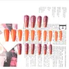 20pcs / boîte brillante orange Faux Nails Long cercueil Coffin Plein couverture ongles Presse sur Conseils artificiels Décorations d'art Nail Art
