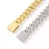 Chains 20mm Big Heavy Solid Cuban Link Chain Hip Hop CZ Stone Paved Bling Iced Out Square Curb Chokers Necklaces For Men Rapper Je289P