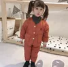 Детские дизайнерские комплекты Детская брендовая однотонная хлопковая замороженная одежда Комплект из двух предметов Модные топы Брюки Теплая одежда для мальчиков и девочек Wi6305489
