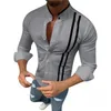 Shirt mode stijlvol zwart wit gestreept shirt heren casual jurk shirts lange mouw knop slim fit shirts