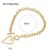 Punk Gold Color Bih Hollow Heart Pendant Necklace for Women Imitation Metal Choker Necklaces Female Fashion Jewelry 2022