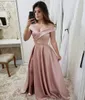 Stylish Women aftonklänningar Enkla eleganta ljus himmelblå av axlarna Ruched High Split Long Prom Party Gowns250b