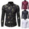 Mode Mäns Långärmad Painting Shirt Stor Storlek Butterfly Casual Top Luxury Short Sleeve Bomull Snygga Skjortor # G35