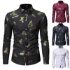 Mode Herren Langarm Malerei Hemd Hemd großer Butterfly Casual Top Luxus Kurzarm Baumwolle Stylische Hemden#G35