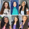 Headband Wig Braided Wigs with Curly Faux Locs Crochet Braid Hair for Black Women Ombre 24 Inch Long Synthetic Braids Wig