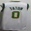 2021 New Jayson Kemba 8 Walker 0 Tatum City Basketball Jersey Shorts Preto Verde NCAA Branco