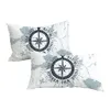 BeddingOutlet Compass Pillowcase Nautical Map Sleeping Pillow Case Boys Bedding Navy Blue and White Pillowcase Cover 2pcs Y2001033391905