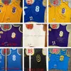 Real Stitched East Retro Basketball Jerseys TOP Quality Authentic Embroidery Yellow White Green Purple Black Red Blue Baskeball Jersey Size