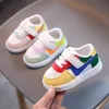 Kids Shoes Baby Girl Leisure Sports White Soft-Soled Toddler Shoes Patchwork Color Leather Shoes Breathable Sneakers Causal LJ201104