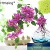 Flores de seda vintage Clematis artificial Suministros de suministro floral Faux Tallos falsos Ramas Spray Flores de boda para el hogar