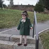 Manteau chaud poilu pour les enfants en hiver vert olive enfants fille porter pardessus en laine fille super mignon et de haute qualité 0WJ14