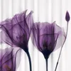 200x180 Tenda da doccia impermeabile per bagno 3D Bellissimo fiore di tulipano viola stampato in poliestere per decorazioni per la casa LJ201130