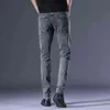 Осенняя весна ретро серые мужчины джинсы эластичные тонкие джинсовые брюки карандаш синий черный худой Jogger Hombre Pantalon Homme Yong брюки G0104