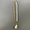 women natural baroque pearl pendant necklace freshwater pearl punk gold color chain asymmetric design fashion long jewelry 0927243f