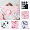 Baby Blankets Floral Plaid Stroller Blanket Nyfödd Super Mjukt Dubbelskikt Prickad Swaddling Wraps Quilt Shower Gift