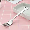 Creative Wrench Shape Tableware Home Kitchen Stainless Steel Fork Spoon Gift Fruit Dessrt Salad Forks Cutlery wholesale LZ0830