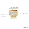 Men's Hip Hop Full Diamond Stone Rings Bling 18k Real Gold Plated Cubic Zircon Finger Ring Jewelry Gift