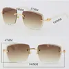 Rimless Man Femme Cadres 3524012-A Original Marbre Blanc Planche Lunettes De Soleil Mode Haute Qualité Verres Sculptés Verre Unisexe 18K Gold330n